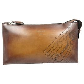 Pochette en cuir marron Berluti Marron