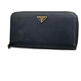 Prada-Prada Long Wallet in Black Saffiano Leather-Black