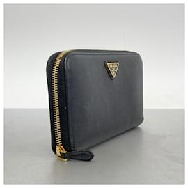 Prada-Prada Long Wallet in Black Saffiano Leather-Black