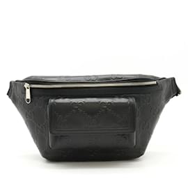 Gucci-Gucci GG Embossed Leather Fanny Pack-Black