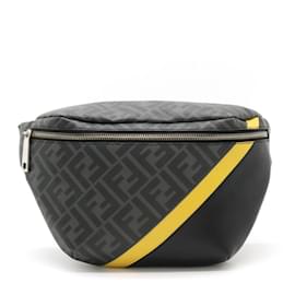 Fendi-Fendi Zucca Pattern Sling Bag-Brown,Black,Yellow