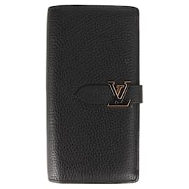 Louis Vuitton-Louis Vuitton Taurillon LV Vertical Wallet-Black