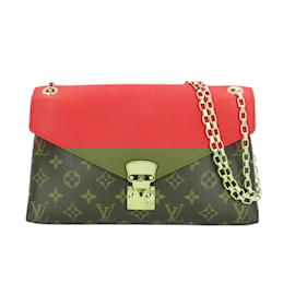 Louis Vuitton-Louis Vuitton Pallas Chain Monogram Shoulder Bag-Brown,Red,Monogram