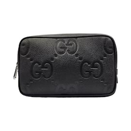 Gucci-Pochette en cuir GUCCI Jumbo GG Tick pour femmes-Noir