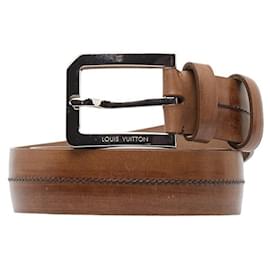 Louis Vuitton-Louis Vuitton Brown Leather Belt-Brown