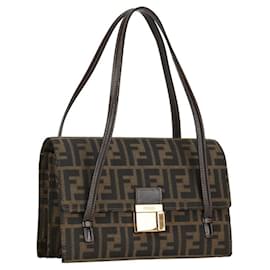 Fendi-Fendi Zucca Handbag-Brown