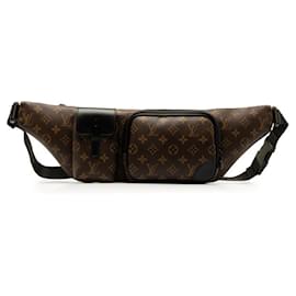 Louis Vuitton-Louis Vuitton Monogram Macassar Christopher Bumbag-Brown,Black