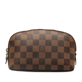 Louis Vuitton-Pochette Tick PM Damier Louis Vuitton-Marron,Damier ebène