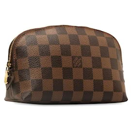 Louis Vuitton-Pochette Tick PM Damier Louis Vuitton-Marron,Damier ebène