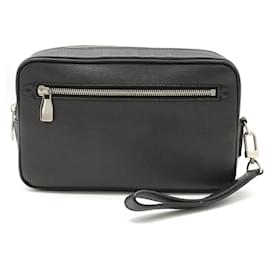 Louis Vuitton-Louis Vuitton Taiga Pochette Kasai Clutch Handbag-Black,Grey