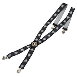 Versace-Versace Medusa Motif Suspenders-Black