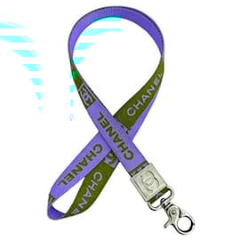 Chanel-Chanel Blue and Red Nylon Neck Strap-Red,Blue