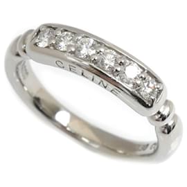 Céline-Celine Platinum Diamond Band Ring-Other