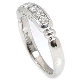 Céline-Celine Platinum Diamond Band Ring-Other