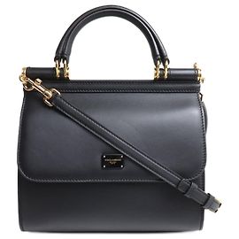 Dolce & Gabbana Sicily 58 Large 2-Way Shoulder Bag Black