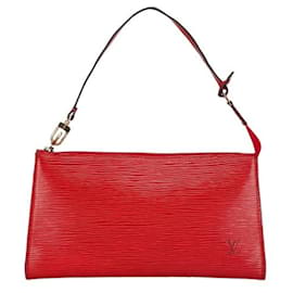 Louis Vuitton-Sac à main accessoire Epi Pochette Louis Vuitton-Rouge