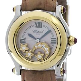 Chopard-Chopard Happy Sport Diamond 18K Gold Steel Watch-Other