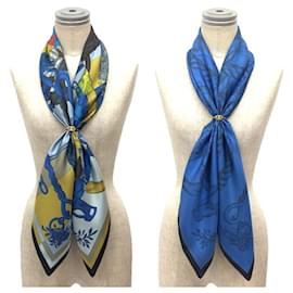Hermès-Hermes Carre 90 Double Face Scarf Muffler-Blue