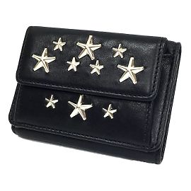 Cartera compacta negra Jimmy Choo Nemo CST Negro