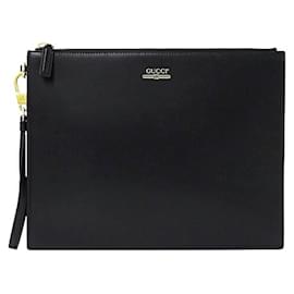 Gucci-Pochette en cuir noir Gucci-Noir