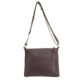 Fendi-Sac à épaule en cuir Selleria de Fendi-Marron foncé