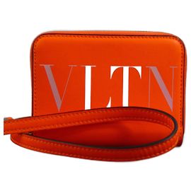 Monedero de cuero naranja Valentino Garavani Naranja