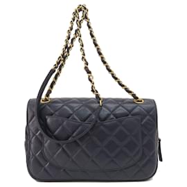 Chanel-Sac à épaule Chanel Matelassé avec chaîne-Bleu Marine