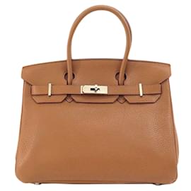 Hermès-Hermes Birkin 30 Gold Handbag-Brown