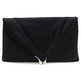 Tiffany & Co. Satin Clutch Bag Black Other