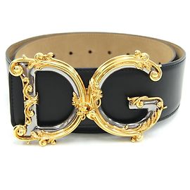 Cinto de couro preto e dourado Dolce & Gabbana Preto Dourado