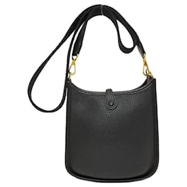 Hermès-Hermes Evelyn TPM Black Shoulder Bag-Black