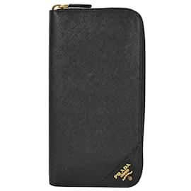 Prada-Prada Saffiano Black Long Wallet-Black