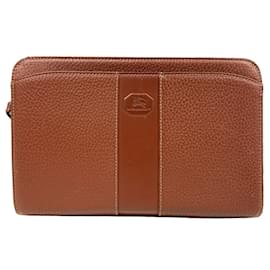 Burberry-Burberry Brown Leather Clutch Bag-Brown