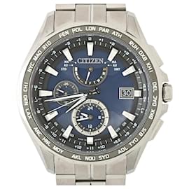 Citizens of Humanity-Citizen Attesa AT9090-53L Radio Solar Wristwatch-Blue
