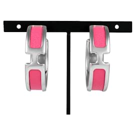 Hermès-Hermes Olympe Silver Hoop Earrings-Silvery