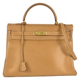 Hermès Hermes Kelly 35 Handtasche aus Box-Kalbleder Braun Andere