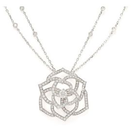 Colar de ouro branco K18WG Piaget Rose Dourado