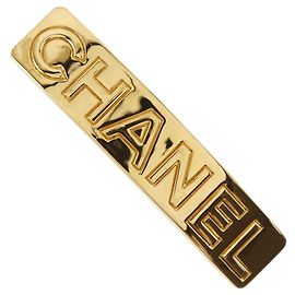 Barrette plaquée or Chanel 1997 Doré