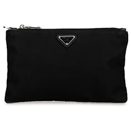 Prada-Pochette Triangle en Nylon Noir de Prada-Noir