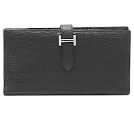 Hermès-Hermes Bearn Soufflet Bi-fold Long Wallet-Black