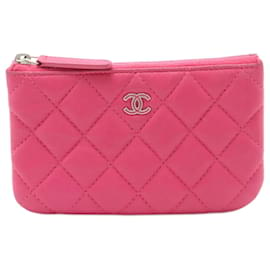 Chanel-Pochette à pièces Chanel Matelassé Coco Mark-Rose