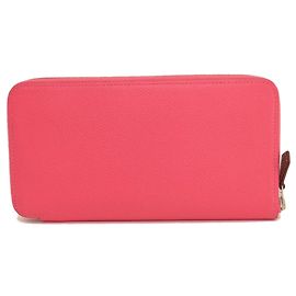 Hermès Cartera larga de seda Azap Hermes en Rosa Azalee Rosa