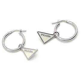 PRADA Damen Ohrringe in Symbolform Silber Weiß