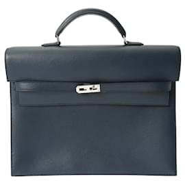 Hermès-Hermes Kelly Depeche 34 Personal Order Bag-Blue
