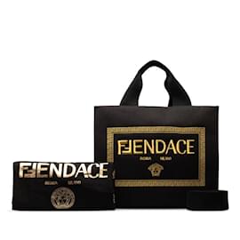 Fendi-FENDACE La Medusa Tote Bag-Black
