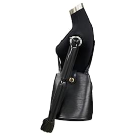 Louis Vuitton-Louis Vuitton Cluny Turnlock Epi Leather Shoulder Bag-Black