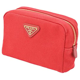 Prada-Pochette en toile rouge Prada-Rouge