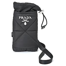 Prada-Pochette porte-téléphone en tissu noir Prada-Noir