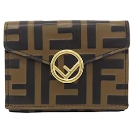 Fendi-Fendi Zucca Bi-Fold Wallet-Brown