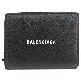 Portafoglio in pelle pieghevole Balenciaga per donne Nero